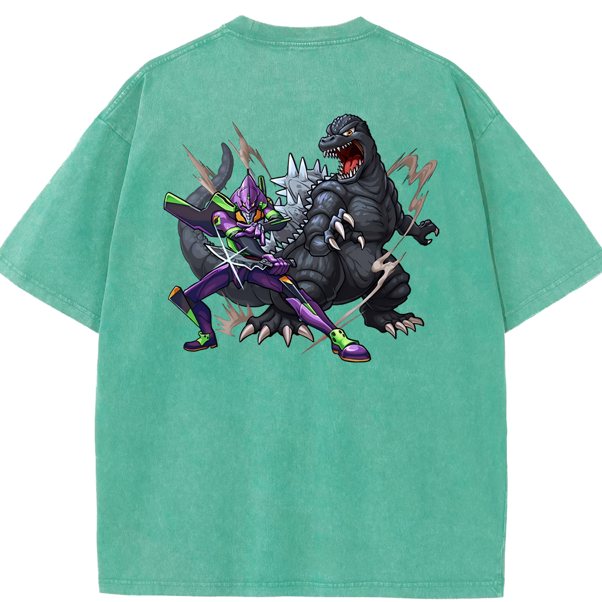（画像用） EVA 新世紀エヴァンゲリオン 綿100% ヴィンテージ風 半袖Tシャツ（背面プリント）